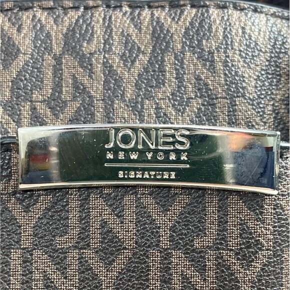 Jones New York Women's Tan Brown Signature Print Handbag Sz M - Picture 7 of 14